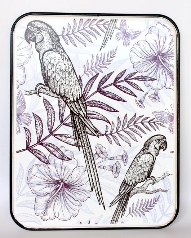 Large Enamel Parrot Plaque